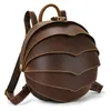 Backpack Feature Vintage Leather Men Women Unique Designer Travel Bagpack Retro Crazy Horse Beetle Anti Theft