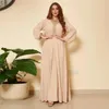 Ropa étnica Mujeres musulmanas Abaya Moda Cinta de encaje Recorte Jalabiya Largo Maxi Vestido Turquía Árabe Kaftan Eid Fiesta Dubai Vestidos islámicos