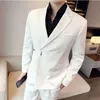 Fall British Style Men Blazers Single Bedual Casual Sucible Wedding Business Dress Płaszcz Social Bankiet Tuxedo Costume 4xl