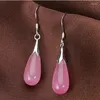 Boucles d'oreilles pendantes en opale rouge naturelle, sculptées à la main, goutte d'eau, bijoux Boutique de mode, cristal en poudre pour hommes et femmes