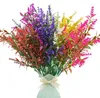 Decorative Flowers Artificial Lavender 7 Forks 35cm Outdoor Grass Plants Faux Plastic Bouquet Decoration