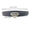 Gürtel Metall Schnalle Diamant All-Match Dünne Pu Leder Kleid Dekoration Y2k Taille Frauen Koreanische Taillenbänder