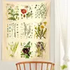 Tapisseries botanisk vildblomma tapestry vägg hängande vintage trädgård hippie blommig konst färgglad ins heminredning