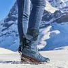 Frauen Winter Mid-kalb Boot Flock Schuhe Damen Mode Schnee Stiefel Oberschenkel Hohe Wildleder Warme Botas Zapatos De Mujer 230922