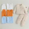 Clothing Sets Toddler Baby Spring Casual Outfits Kid Girl Boy Button Long Sleeve Shirt Cargo Pants Set Fall Children Clothes