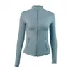 Traje de yoga Lu-088 Mujeres Chaqueta de yoga Ropa Top Slim Running Fitness Cremallera Soporte Collar Ajuste Manga larga Entrenamiento deportivo Secado rápido Ja Dhhkt