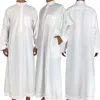Etnik Giyim Orta Doğu Elbise Geleneksel Stand Yasağı Jubba Thobe Gevşek Çöp Kaftan Uzun Elbise İslam Müslüman Arap Erkekler