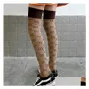 Sports Socks Fashion Printed Knee Socks Calf Long High Tube Female Korean Version Ins Trend Harajuku Sports Outdoors Athletic Outdoor Dhskc