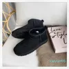 Clássico curto mini botas de neve femininas moda quente botas longas de pelúcia casual pele carneiro camurça sapatos castanha cinza austrália