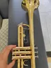 Instrument de trompette plat B haut de gamme européen, clés de coque en laiton plaqué or, trompette professionnelle, klaxon professionnel à trois tons