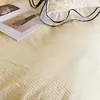 Bettwäsche-Sets Koreanisches Seersucker-Set Prinzessin Mädchen Spitze Rüschenbogen Bettbezug Doppelbett Bettwäsche Gewaschene Baumwolle Twin Queen Quilt 231020