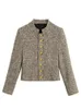 Mélanges de laine pour femmes Zoki bureau dame Design élégant veste en Tweed mode col montant manteau en fausse laine femmes simple boutonnage à manches longues vêtements d'extérieur 231020