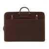 Briefcases Business Genuine Leather Bag Men 17 Inch Macbook Pro Handbags Totes For 15.6 Laptop Office Male Cowhide Bags