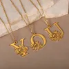 Colliers de fleur de rose en acier inoxydable pour femmes initiales A Z lettre pendentif collier ras du cou ami cadeaux de mariage 231021