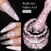 Nagellack Mtssii Reflektierendes Glitzergel Rosa Funkelnde Pailletten Soak Off UV Semipermanente Kunstdekoration 231020