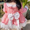 Girl Dresses Kids Dress For Girls Baby Party Pink Lolita Style Kid Long Sleeve Print Wedding Ball Gown Princess Vestidos