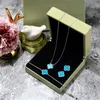 Cleef Fashion Brand Single Flower Agate Gold Clover Halsband Armband Earring Set 4/fyra Designer smycken för kvinnor