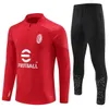 23 24 ACs MilanS Trainingsanzug-Kit Langarm Retro-Training Survêtement Fuß Chandal Tutu Jacke Maillot Fußball Fußballtrikot Männer und Kinder