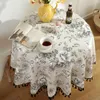 Table Cloth Floral Linen Cotton Tablecloth With Tassel retro nappe de table Cover round Dining Tea Tafelkleed 231020