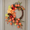 装飾花の季節の秋の花輪鮮やかな収穫ミニカボチャベリー玄関の家のための装飾的な装飾