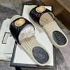 designer platform woman flat leather sandal man double G Cord slides confort Slipper luxury rubber sole summer marmot wood sheos