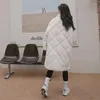 Trench da donna Inverno Edizione coreana di media lunghezza Piumino d'anatra bianco Puro cappotto caldo da studente con tasca grande Tendenza