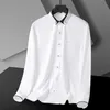 Men's Casual Shirts Men's Diamond Contrast Turn-down Collar Dress Shirts Single Patch Pocket Long Sleeve Regular-fit Wrinkle Free Smart Casual Shirt 231020