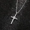 Pendant Necklaces CAOSHI Chic Fashion Cross Necklace For Women Silver Color Jewelry Lady Trendy Party Accessories With Bright Zirconia