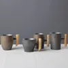 Tasses Tasse à café en céramique Vintage de style japonais gobelet glaçure rouille thé lait bière tasse avec manche en bois tasse d'eau maison bureau Drinkware 231020