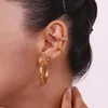 Ryggar örhängen rostfritt stål mini tre rader pärlor klipp av hög kvalitet metall minimalistisk trendiga modesmycken kvinnor