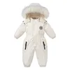 Strampler Herbst und Winter Baby Overall Warm Skianzug Plus Samt Jungen Overalls Mädchen Kleidung Wasserdichte Kinder Jacke 13 Jahre 231020