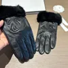 Luxury Designer Sheepskin Gloves Women Real Genuine Leather Gloves High Quality Lady Fur Glove Winter Fashion Accessories With Box