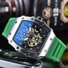 Designer High quality Top luxury men's watch Quartz chronograph Swiss Ice Out Hip Hop rubber Band Sports men's watch