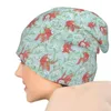 Bérets Masque de poisson rouge et motif de magnolia Bonnet en tricot Chapeaux de golf Homme Protection UV Solaire Femmes Hommes