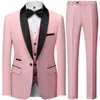 Anzug Mantel Hose Weste 3-teiliges Set Mode Herren Casual Boutique Business Hochzeit Bräutigam Kleid Blazer Jacke Hose