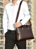 Pastas masculinas maleta bolsa portátil pu couro de alta qualidade ombro escritório negócios commuting mensageiro crossbody lado designer saco