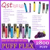 Puff flex 2800 puffs 2800 engångs cigaretter vape desechable pods enhetssatser 850mAh batteri Förfylld 8 ml förångare vaper desechable 0%2%5%