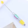 Oui Nouveauté Fat DIY Dessin animé Kawaii Papeleria 4 noyaux Recharge Stylo à bille perlé Tige vierge Ajouter des perles focales Transparent 4 couleurs Stylo à bille perlé Girly Stylos perlés