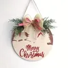 1pc Joyeux Noël, panneau suspendu en bois avec nœud de maison de vacances, cadeau de fête d'événement, pendentif de décoration murale de porte, décoration de noël, ornement suspendu de panneau de porte