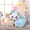 Plyschdockor 20 cm kawaii djur dinosauri gris kattbjörn leksak mjuk panda hamster elefant hjort fylld docka baby kudde födelsedag present 231020