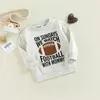 Hoodies Sweatshirts 0902 Lioraitiin 06 yıl Toddler Çocuk Kız Boy Sweatshirt Top Sezonu Daddy Anne Mektupları Futbol Baskı Kazak Tops 231020