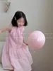 Girl Dresses 2023 Summer Korean Girls' Shoulder Cut Slip Dress Children's Fairy Bow Vest Gauze