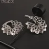 Stud Vanku 2pc Trendy Stainless Steel Flower Pattern Ear Weight Plug Body Piercing Jewelry Gauge Expanders Stretchers 231020