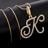 Chokers A Z Initial Cursive Letters Pendant Necklace For Women Gold Silver Color Shiny Metal Chain Jewelry Gift 231021