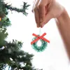 Decorative Flowers Christmas Wreath Hanging Garland Mini Party Miniature Landscape Decoration Ornament Green Wreaths Front Door