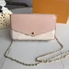 Sac à main femmes une épaule sac de messager Luxurys trois pièces combinaison sacs portefeuille mode chaîne en métal pochette porte-monnaie