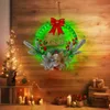 Ghirlanda natalizia artificiale da 1 pezzo con luce a LED, decorazione da parete natalizia per la decorazione della ghirlanda natalizia per interni ed esterni della porta d'ingresso