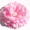 Flores decorativas 5 tamanhos 11cm 20 cores nascido diy chique gasto tecido em formato artificial cabelo com botões de pérola para tiaras de bebê menina