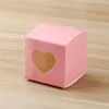 Wrap regalo 50pcs Box di carta artigianale Love Heart Transparent Window Candy Wedding Baby Shower Party Borsa di imballaggio