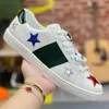 2024 Italië Ace Designer Casual Schoenen Sneakers Bee Snake Leather Geborduurd Zwart Heren Tiger Platform Witte Schoen Wandelen Sport Trainers Eur 34-45